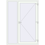 Вхідні двері 1500x2100 мм REHAU Euro-Design 60 Білий (RAL 9016) з двох сторін