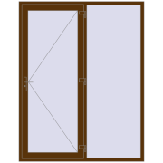 Вхідні двері 1800x2300 мм REHAU SYNEGO WALNUT з двох сторін