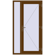 REHAU Euro-Design 60 1100x2000 мм WALNUT ззовні