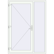 Вхідні двері 1500x2100 мм REHAU Brillant-Design Білий (RAL 9016) з двох сторін