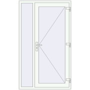 REHAU Euro-Design 60 1150x1950 мм Білий (RAL 9016) з двох сторін