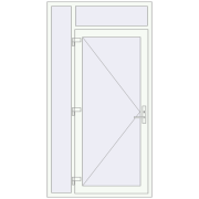 Вхідні двері 1200x2240 мм REHAU Euro-Design 60 Білий (RAL 9016) з двох сторін Вхідні двері 1200x2240 мм REHAU Euro-Design 60 Білий (RAL 9016) з двох сторін