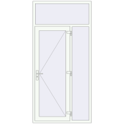 Вхідні двері 1200x2500 мм REHAU Brillant-Design Білий (RAL 9016) з двох сторін