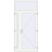 Вхідні двері 1200x2600 мм REHAU Euro-Design 60 Білий (RAL 9016) з двох сторін Вхідні двері 1200x2600 мм REHAU Euro-Design 60 Білий (RAL 9016) з двох сторін