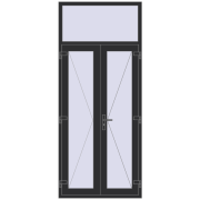 Вхідні двері 1100x2600 мм REHAU Euro-Design 60 ANTHRACITE_GREY_GLATT з двох сторін Вхідні двері 1100x2600 мм REHAU Euro-Design 60 ANTHRACITE_GREY_GLATT з двох сторін