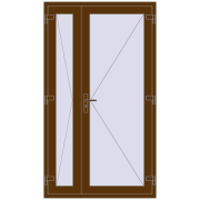 Вхідні двері 1200x2100 мм REHAU Brillant-Design WALNUT з двох сторін Вхідні двері 1200x2100 мм REHAU Brillant-Design WALNUT з двох сторін