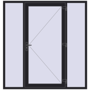 Вхідні двері 2000x2100 мм REHAU Euro-Design 60 BLACK_ULTI-MATT з двох сторін