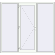 Вхідні двері 2300x2150 мм REHAU Brillant-Design Білий (RAL 9016) з двох сторін Вхідні двері 2300x2150 мм REHAU Brillant-Design Білий (RAL 9016) з двох сторін