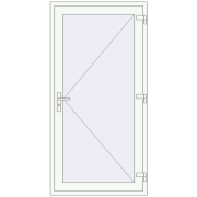 Вхідні двері 1000x2000 мм REHAU Euro-Design 60 Білий (RAL 9016) з двох сторін