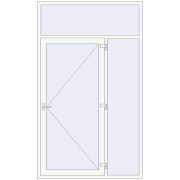 Вхідні двері 1600x2700 мм REHAU Euro-Design 60 Білий (RAL 9016) з двох сторін