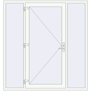 Вхідні двері 1888x2008 мм REHAU Brillant-Design Білий (RAL 9016) з двох сторін Вхідні двері 1888x2008 мм REHAU Brillant-Design Білий (RAL 9016) з двох сторін