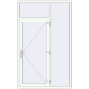 Вхідні двері 1500x2440 мм REHAU Brillant-Design Білий (RAL 9016) з двох сторін