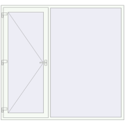 Вхідні двері 2300x2150 мм REHAU SYNEGO Білий (RAL 9016) з двох сторін