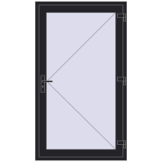 Вхідні двері 1070x1860 мм REHAU Brillant-Design BLACK_ULTI-MATT з двох сторін