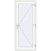 Вхідні двері 800x1900 мм REHAU Brillant-Design Білий (RAL 9016) з двох сторін
