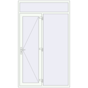 Вхідні двері 1500x2500 мм REHAU Euro-Design 60 Білий (RAL 9016) з двох сторін