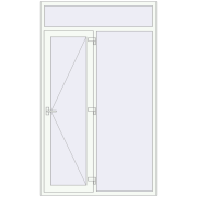 Вхідні двері 1500x2500 мм REHAU Euro-Design 60 Білий (RAL 9016) з двох сторін