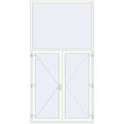 Вхідні двері 1800x3500 мм REHAU Euro-Design 60 Білий (RAL 9016) з двох сторін