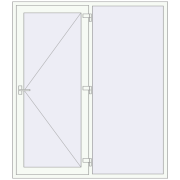 Вхідні двері 1800x2050 мм REHAU Brillant-Design Білий (RAL 9016) з двох сторін Вхідні двері 1800x2050 мм REHAU Brillant-Design Білий (RAL 9016) з двох сторін