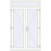 Вхідні двері 1400x2350 мм REHAU Brillant-Design Білий (RAL 9016) з двох сторін Вхідні двері 1400x2350 мм REHAU Brillant-Design Білий (RAL 9016) з двох сторін