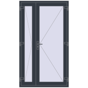 Вхідні двері 1200x2100 мм REHAU Brillant-Design ANTHRACITE_GREY_STRUKTURAL ззовні