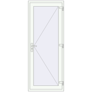 REHAU Euro-Design 60 940x2180 мм Білий (RAL 9016) з двох сторін