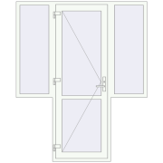 Вхідні двері 1800x2200 мм REHAU Brillant-Design Білий (RAL 9016) з двох сторін