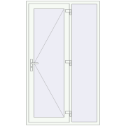 Вхідні двері 1250x2100 мм REHAU Euro-Design 60 Білий (RAL 9016) з двох сторін Вхідні двері 1250x2100 мм REHAU Euro-Design 60 Білий (RAL 9016) з двох сторін