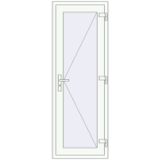 Вхідні двері 670x1900 мм REHAU Euro-Design 60 Білий (RAL 9016) з двох сторін