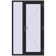 REHAU Euro-Design 60 1200x2050 мм BLACK_ULTI-MATT з двох сторін