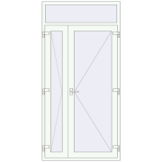 Вхідні двері 1200x2450 мм REHAU Brillant-Design Білий (RAL 9016) з двох сторін Вхідні двері 1200x2450 мм REHAU Brillant-Design Білий (RAL 9016) з двох сторін