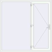 REHAU Euro-Design 60 2100x2100 мм Білий (RAL 9016) з двох сторін REHAU Euro-Design 60 2100x2100 мм Білий (RAL 9016) з двох сторін