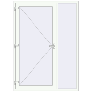 Вхідні двері 1500x2100 мм REHAU Brillant-Design Білий (RAL 9016) з двох сторін