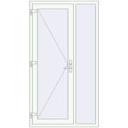 Вхідні двері 1150x2100 мм REHAU Euro-Design 60 Білий (RAL 9016) з двох сторін