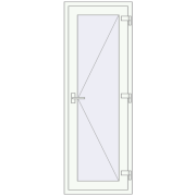 Вхідні двері 670x1900 мм REHAU Euro-Design 60 Білий (RAL 9016) з двох сторін