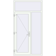 Вхідні двері 1200x2300 мм REHAU Euro-Design 60 Білий (RAL 9016) з двох сторін