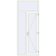 Вхідні двері 1100x2790 мм REHAU Brillant-Design Білий (RAL 9016) з двох сторін