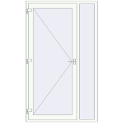 Вхідні двері 1300x2200 мм REHAU Euro-Design 60 Білий (RAL 9016) з двох сторін