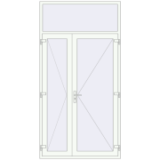 Вхідні двері 1420x2760 мм REHAU Euro-Design 60 Білий (RAL 9016) з двох сторін Вхідні двері 1420x2760 мм REHAU Euro-Design 60 Білий (RAL 9016) з двох сторін