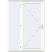 Вхідні двері 1500x2100 мм REHAU Euro-Design 60 Білий (RAL 9016) з двох сторін