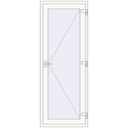 Вхідні двері 800x2100 мм REHAU Euro-Design 60 Білий (RAL 9016) з двох сторін Вхідні двері 800x2100 мм REHAU Euro-Design 60 Білий (RAL 9016) з двох сторін