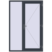 REHAU SYNEGO 1400x2100 мм ANTHRACITE_GREY_STRUKTURAL з двох сторін
