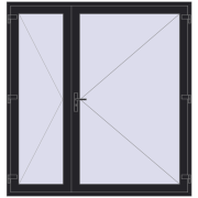 REHAU Euro-Design 60 2000x2100 мм BLACK_ULTI-MATT з двох сторін REHAU Euro-Design 60 2000x2100 мм BLACK_ULTI-MATT з двох сторін