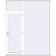 Вхідні двері 2000x2400 мм REHAU Brillant-Design Білий (RAL 9016) з двох сторін