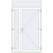 Вхідні двері 1350x2350 мм REHAU Brillant-Design Білий (RAL 9016) з двох сторін Вхідні двері 1350x2350 мм REHAU Brillant-Design Білий (RAL 9016) з двох сторін