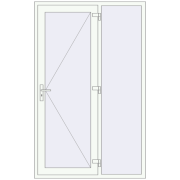 Вхідні двері 1370x2180 мм REHAU Euro-Design 60 Білий (RAL 9016) з двох сторін