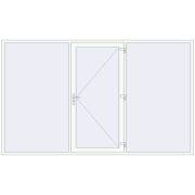 Вхідні двері 3500x2100 мм REHAU Euro-Design 60 Білий (RAL 9016) з двох сторін Вхідні двері 3500x2100 мм REHAU Euro-Design 60 Білий (RAL 9016) з двох сторін