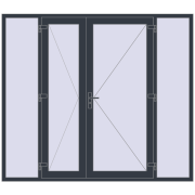 Вхідні двері 2400x2100 мм REHAU Brillant-Design ANTHRACITE_GREY_STRUKTURAL з двох сторін