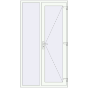 REHAU Euro-Design 60 1230x2230 мм Білий (RAL 9016) з двох сторін