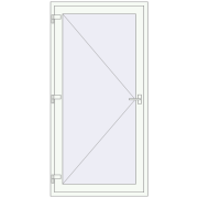 Вхідні двері 1100x2100 мм REHAU Euro-Design 60 Білий (RAL 9016) з двох сторін